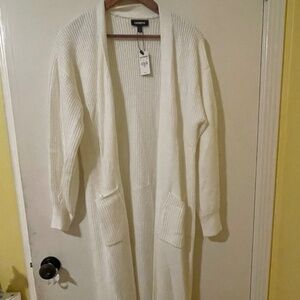 Cozy Fall Express White Duster Cardigan  NWT Size: XS